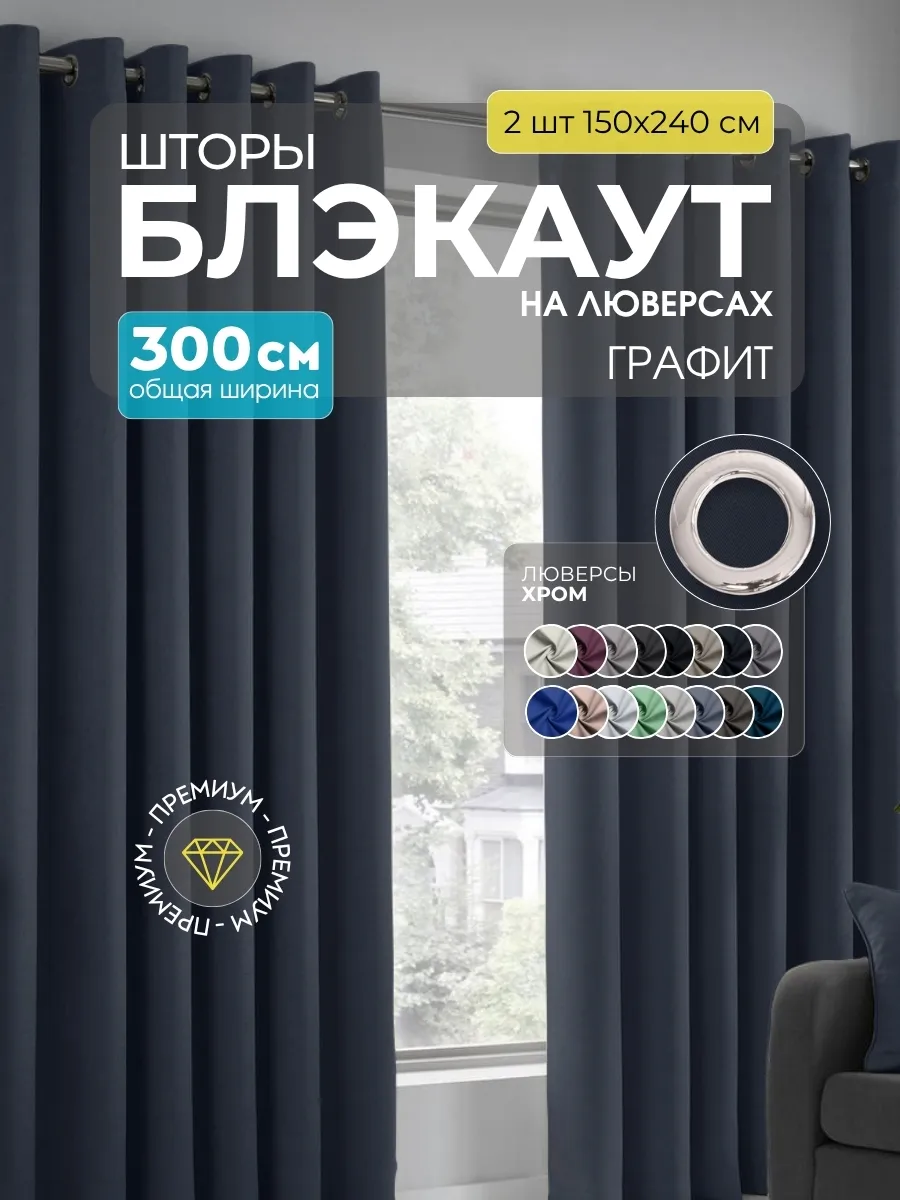 Шторы Блэкаут графит
