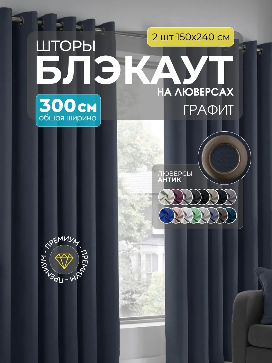Шторы Блэкаут графит