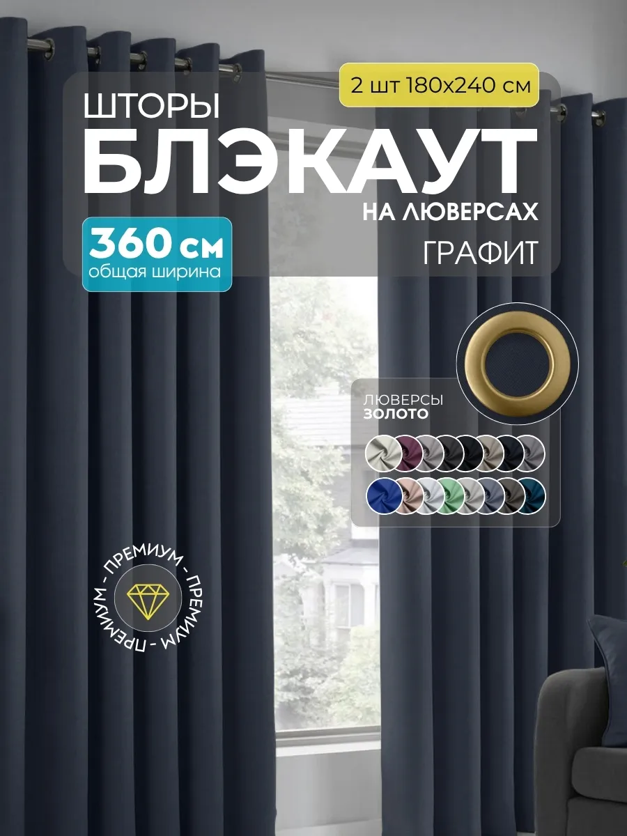 Шторы Блэкаут графит